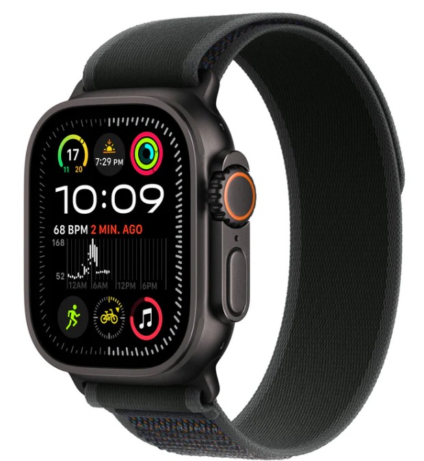Apple Watch Ultra 2(2024)Cellular 49mm Black Titanium Case Black Trail Loop - M/L